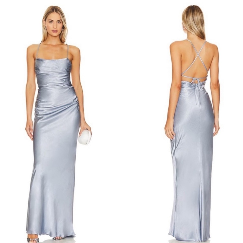 NEW Shona Joy La Lune Lace Back Maxi Dress in Powder Blue